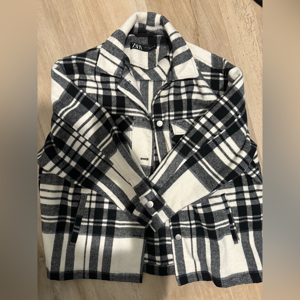 Zara plaid fleece button down